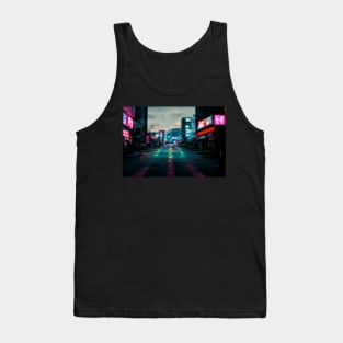Tokyo City Street View With Neon signs / Tokyo, Japan Tank Top